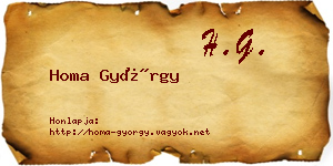 Homa György névjegykártya