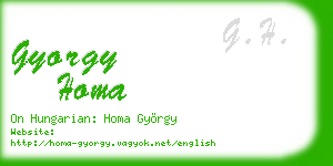 gyorgy homa business card