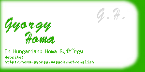 gyorgy homa business card